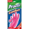 Перчатки резиновые Paclan Practi Comfort розовые 4076414 р.S