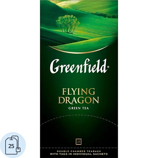 Чай Greenfield Flying Dragon зеленый фольгир.25пак/уп 0358-10
