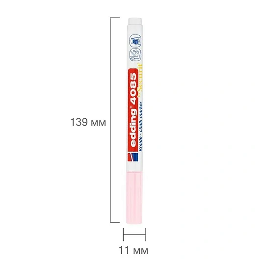 Маркер меловой edding 4085/138. 1-2 мм. Пастельный розовый