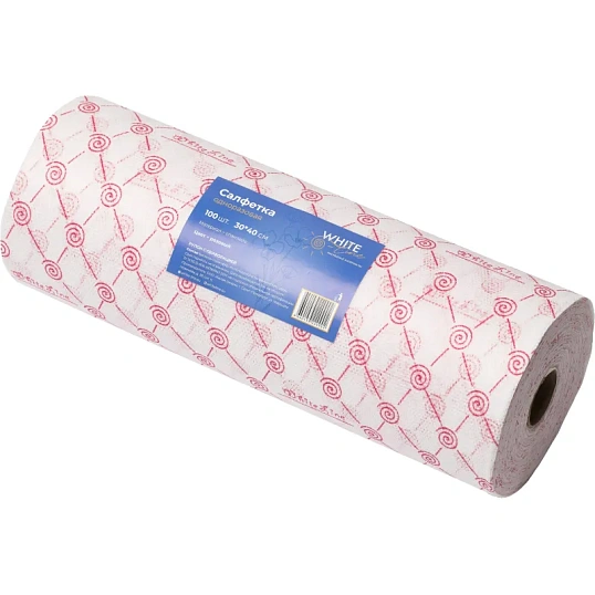 Салфетка спанлейс в рулоне 30х40, розовый, пл.50, 100шт/рул, 10290(0902)