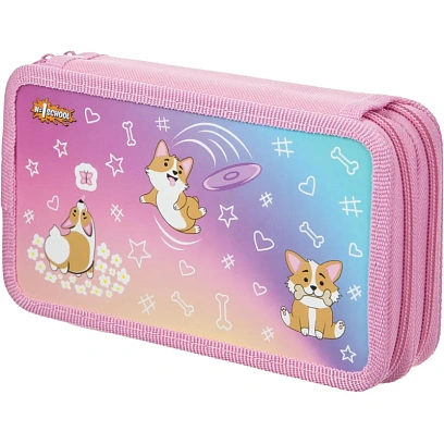 Пенал Комус Класс Corgi time 2 отд.,ламинат, софт тач, 190x110 мм, ПКК 11-6