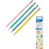 Карандаш чернографитный Deli EC011-HB шестигр., HB ластик, цвет АССОРТИ