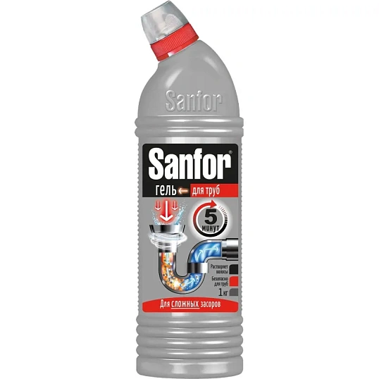 Средство для прочистки труб SANFOR, 1000гр