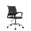 Кресло БР Комус Мебель Echair 396 LT, экокожа, черный, хром