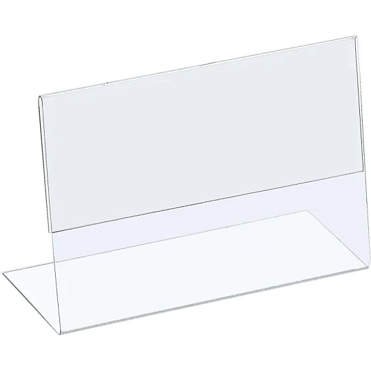 Ценникодержатель настольный д/инф. L-образный 40x60мм, горизонт.,20шт/уп.