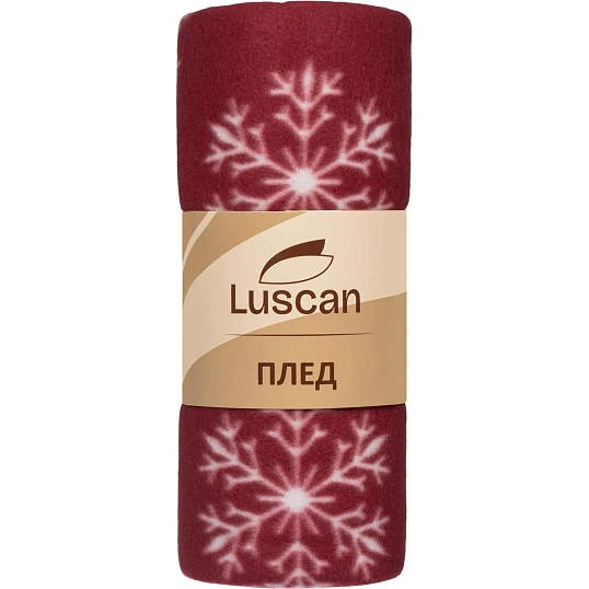 Плед флис Luscan, 130x170 см, 160 г/м2, метель красный