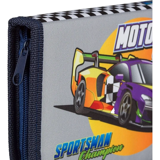 Пенал Комус Класс  Motor Sports , 1 секц., 200x130x20мм, ткань
