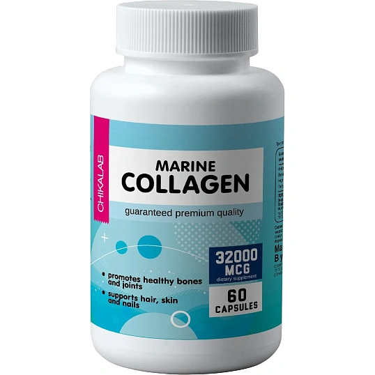 БАД к пище Chikalab Marine collagen beauty морск коллаг I-III типа, 60капс