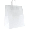 Пакет бумажный 320х200х370 мм, 80 гр/м2, с круч. ручками, белый, 200 шт/уп