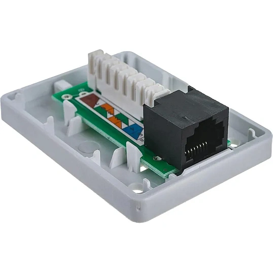 Розетка настенная TWT TWT-SM1-45/6-WH, 1 порт RJ-45 категории 6, UTP, белая