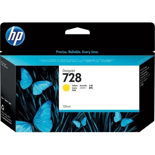 Картридж струйный HP 728 F9J65A жел. 130мл для DJ T730/T830