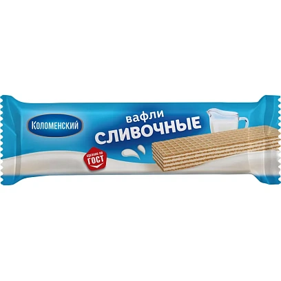 Вафли Сливочные традиционные Коломенский  20 гx154шт/уп, 356