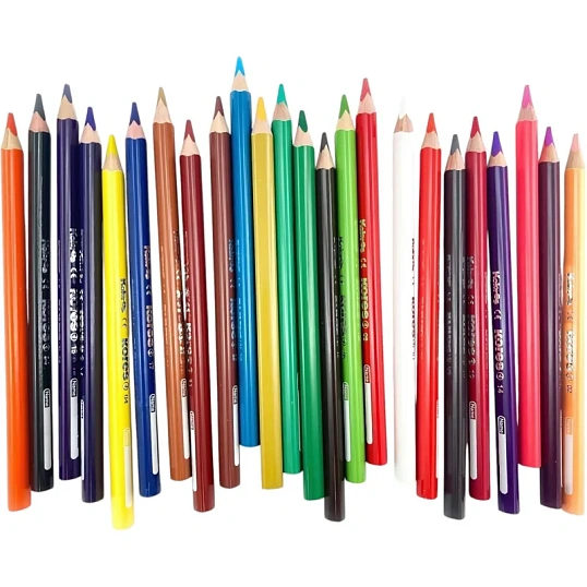 Карандаши цветные 24 цв.Kores Kolores Jumbo,трехгр, 5 мм, с точилкой, 93524