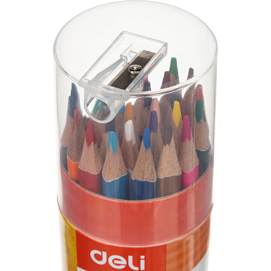 Карандаши цветные Deli EC00327 ColoRun 3-гран. 24цв/наб точилка карт.тубус