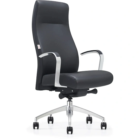 Кресло ЮФК Комус Мебель Easy Chair 501, экокожа, черный, алюминий