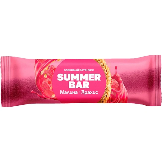 Батончик Summer Bar злаковый с малиной и арахисом, 30гx16шт/уп