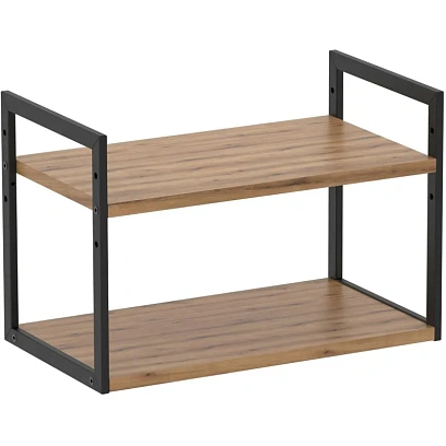 Полка TI_настен/настоль Комус Онега-6 250х450 мет чер/ЛДСП дуб вотан