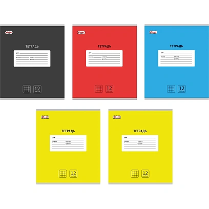 Тетрадь школьная А5, 12 л. клетка, Интенсив АССОРТИ, 10шт/уп арт.1711051