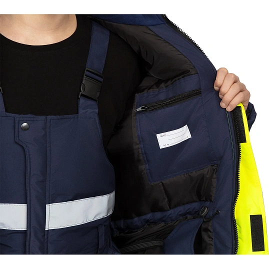 Куртка зимняя мужская зс04-КУ 44-46/170-176 флуоресц.жёлтый/син