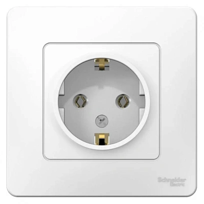Розетка 1-ая с/з 16А SE Blanca Белый (BLNRS001011)