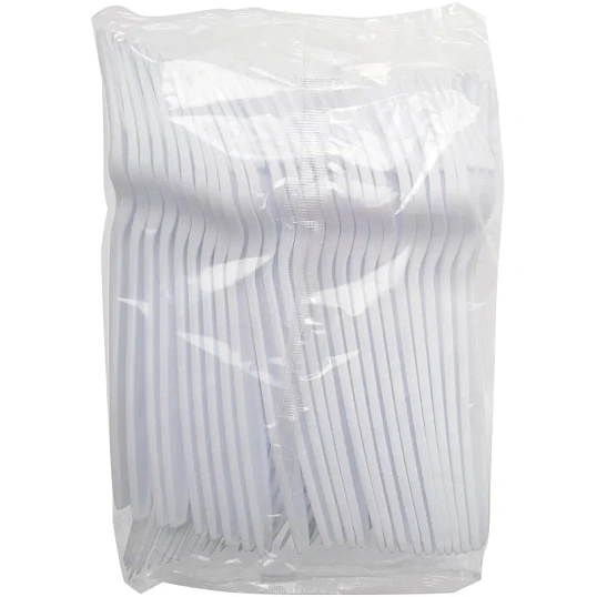 Вилка одноразовая 180мм, белая, кукурузный крахмал, 50шт/уп