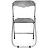 Стул складной каркас серебро , ткань серый РС 04