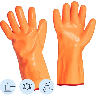 Перчатки защитные нефтеморозостойкие ПВХ утепленные р-р 11 манжет раструб