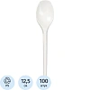 Ложка одноразовая чайная  125мм, белая, КОМУС ПС 100 шт/уп