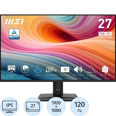 Монитор MSI PRO MP275 E2 27 FHD/IPS/HDMI/DP/VGA/120Гц/черный