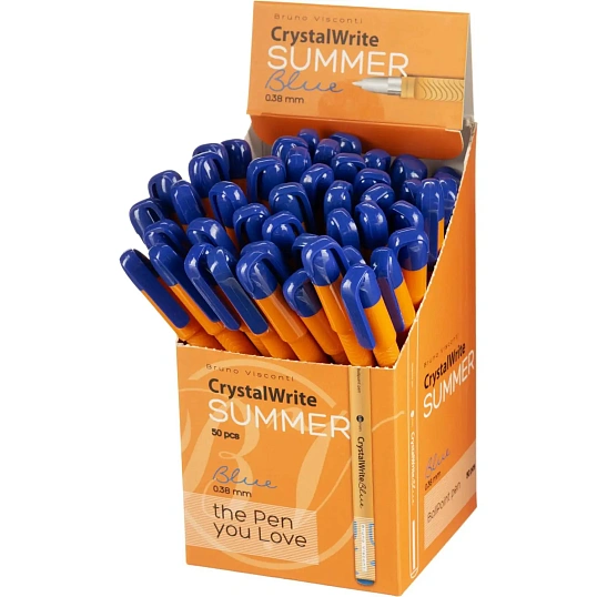Ручка шариковая неавтомат. CrystalWrite Summer,лин.0,38,манж,син,20-0404/31