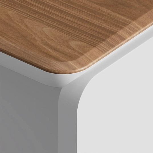 Стол приставной Linkor 1611(1400)х800х753 Орех Линкольн/Белый