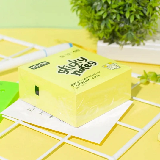 Стикеры Attache Selection куб 76х76, желтый неон 400 л