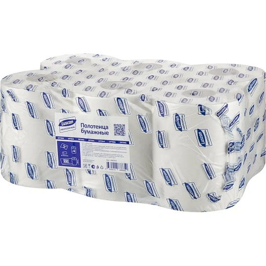 Полотенца бумажные д/дисп. Luscan Professional 1сл300м 6рул/уп