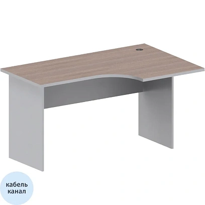 Стол Easy Standard правый (008,235) темный дуб/серый (560/030) Ш1400