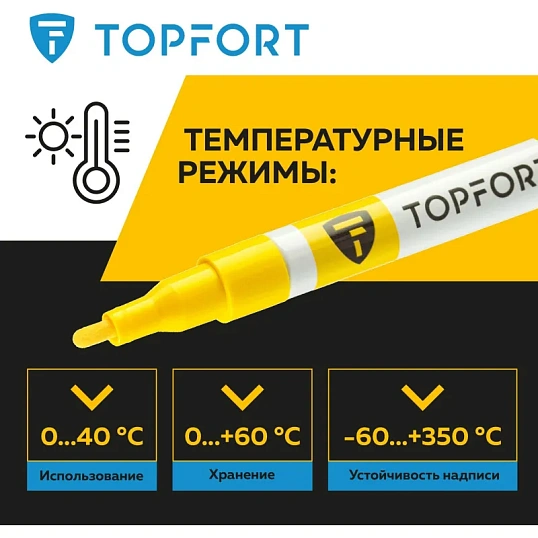 Маркер лаковый TOPFORT Paint 2 мм желтый