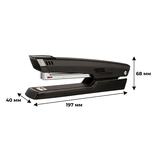 Степлер Maped ESSENTIALS METAL до25л,N24/6-26/6,метал,гл.зак82мм,чер,354411
