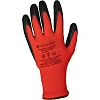 Перчатки защитные TOPFORT п/э с текстурир. латексным покр. красные р.10(XL)