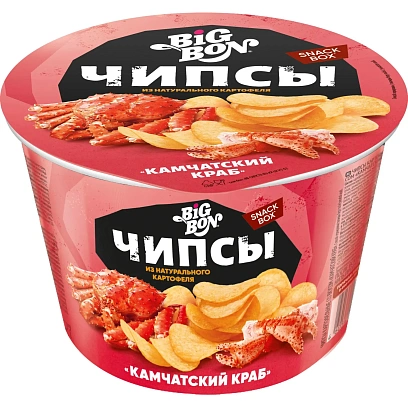 Чипсы BIGBON картофельные со вкусом Камчатский краб, чашка, 70г