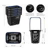 Корзина-тележка EVR_TECHNO XL пластиковая с 1 синей пл. ручкой,80л черная