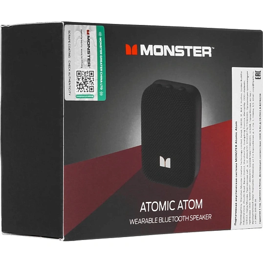 Колонка портативная Monster Atomic Atom, чёрная