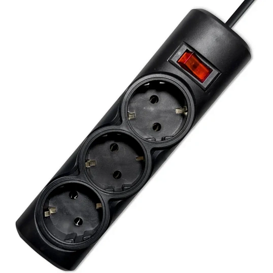 Сетевой фильтр PROGIX PG335 3р/2м/2,2кВт/10А заземление, черный, ПВС 3х0.75