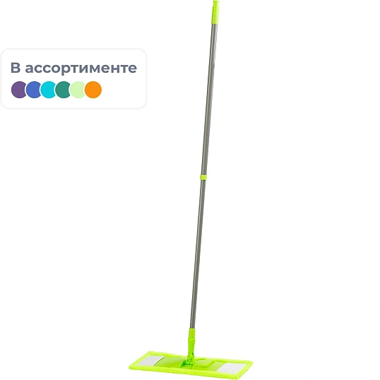 Швабра флаундер 40х10см с насадкой из микрофибры 67-120см HD1027C