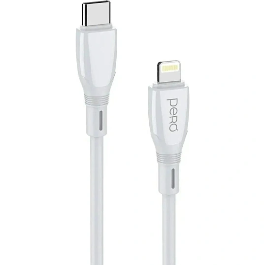 Кабель PERO DC11 PD Type-C to Lightning, 27W, 2m, White