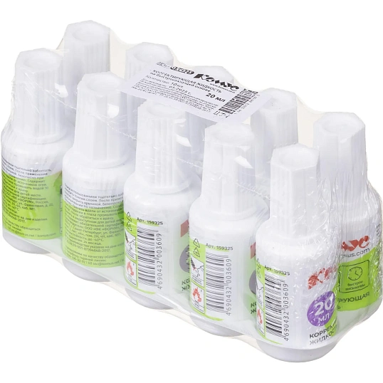 Корректирующая жидкость Комус 20мл на быстросохнущей основе, кисточка