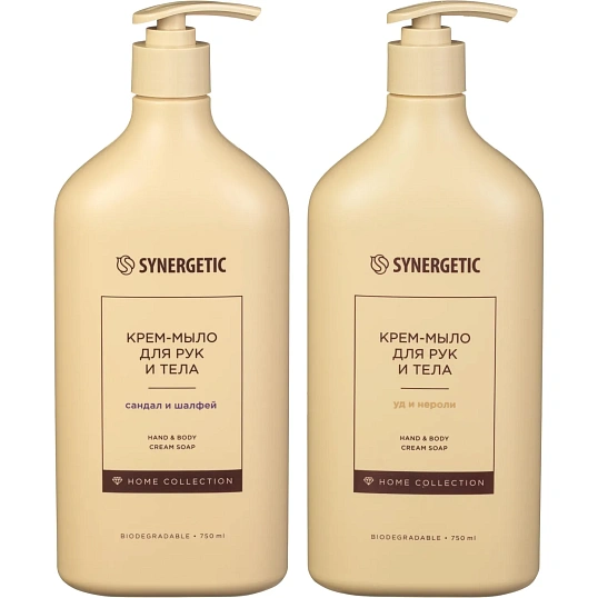 Подарочный набор жидк. крем-мыла SYNERGETIC:Уд-Нероли+Сандал-Шалфей 2x0,75л