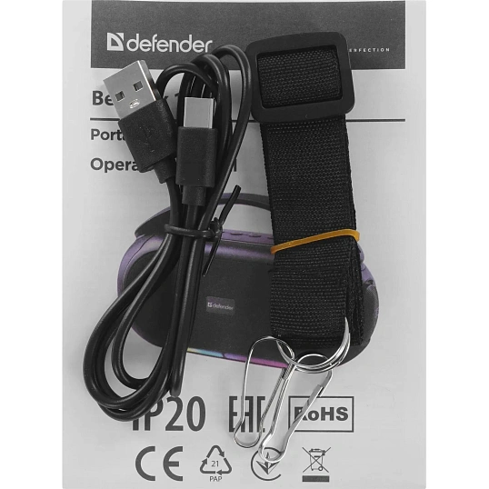 Акустическая система Defender Beatbox 12 12Вт, BT/FM/USB/TF/MIC/RGB