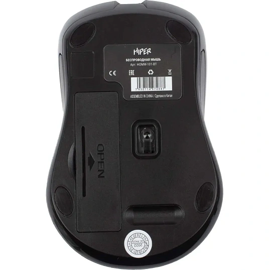 Мышь компьютерная HIPER (HOMW-101-BT)bluetooth/беспроводная/черная