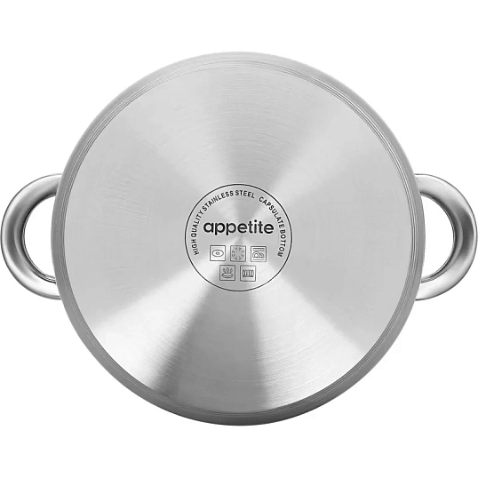 Кастрюля нерж Rondy 5,0л , D=23,5cм, SH07503
