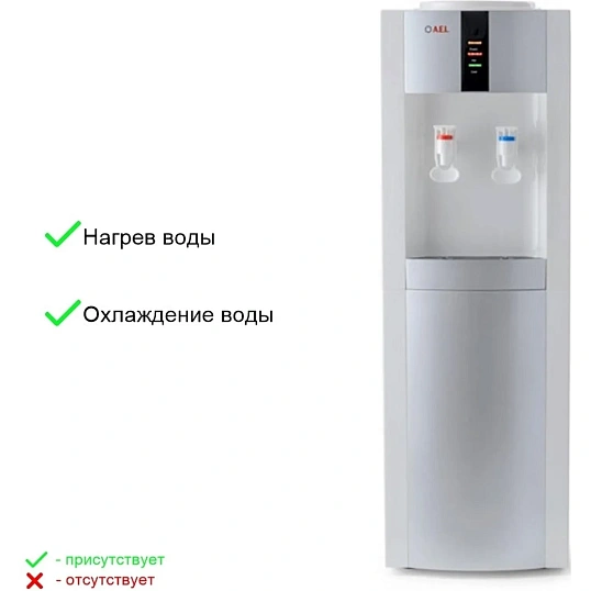 Кулер для воды AEL LD-47c white/silver  напол,  охл. электронное, шкафчик