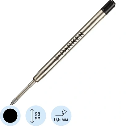 Стержень шариковый 98мм PARKER 1950367 черный 0,8мм Франция блистер